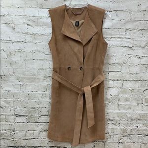 White House Black Market Leather Sleeveless Vest